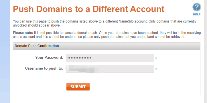 NameSilo下域名过户Push给另外一个账户图文教程(图3)