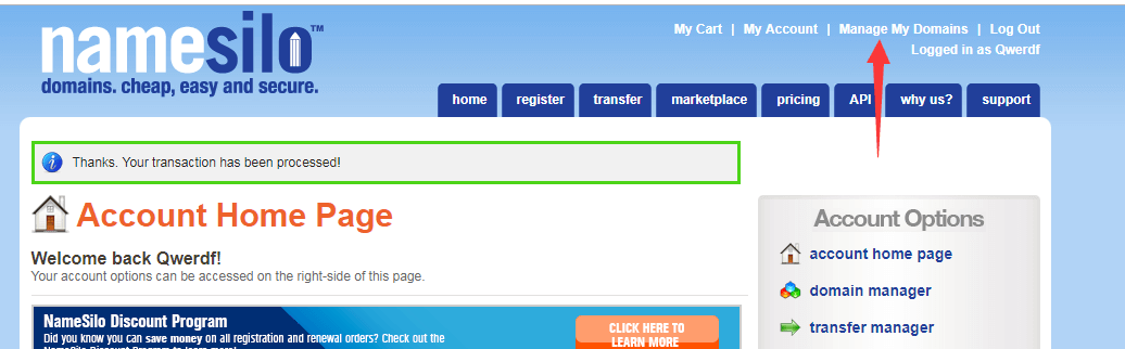 2020年Namesilo平台购买域名、解析域名图文教程(图4)