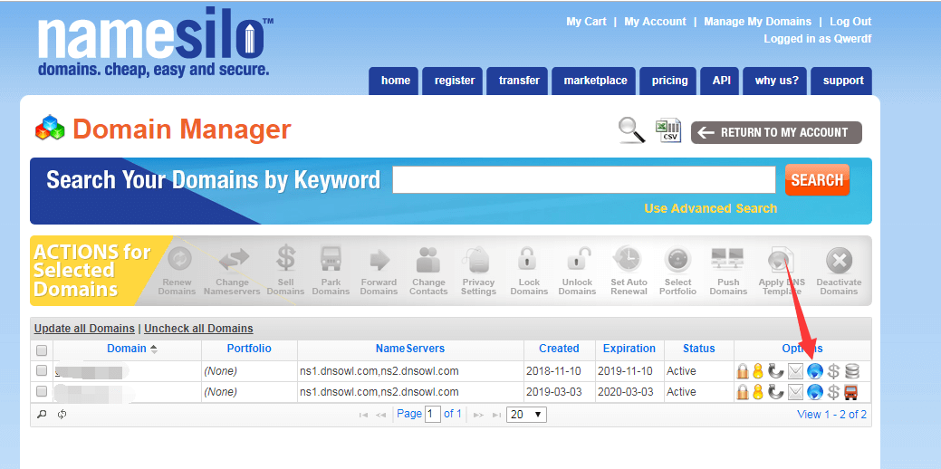 2020年Namesilo平台购买域名、解析域名图文教程(图5)
