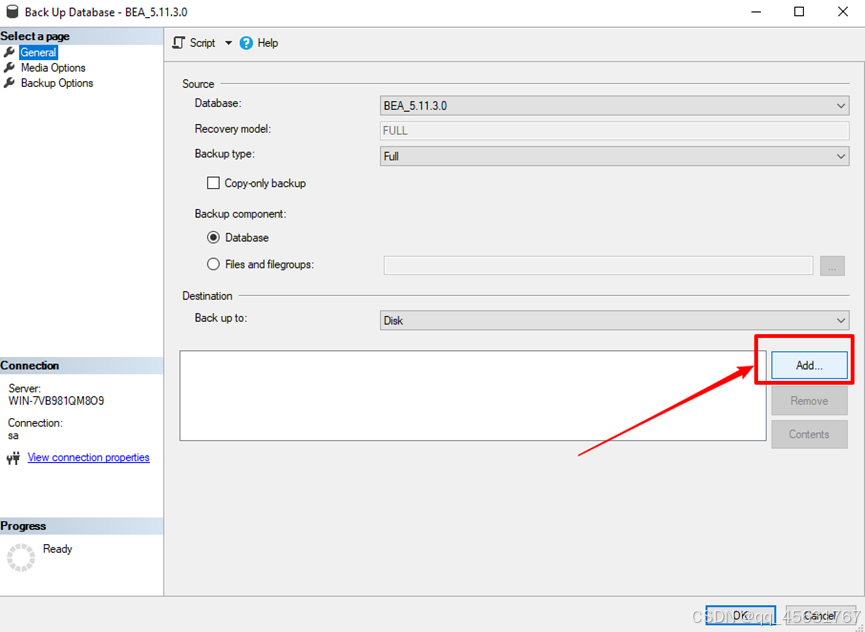 SQL Server数据库的备份和还原保姆级教程(图6) 在这里插入图片描述