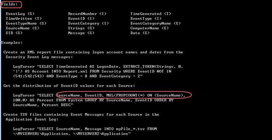 windows安全日志分析工具logparser用法详解(图3)