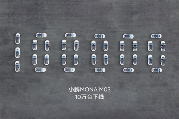 用时216天!小鹏MONA M03第十万台下线:创新势力纯电最快生产下线纪录(图2) 用时216天!小鹏MONA M03第十万台下线:创新势力纯电最快生产下线纪录