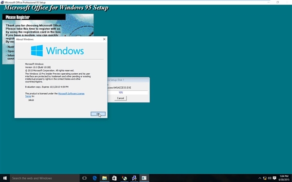 Windows 10兼容性爆表！完美运行Office 95
