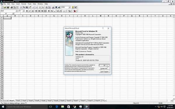 Windows 10兼容性爆表！完美运行Office 95
