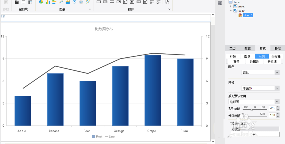 FineReport怎么制作折线图和柱状图组合图表?(图8)