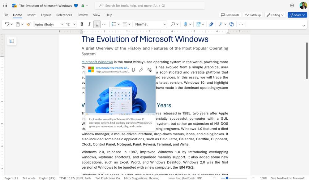 Microsoft Word 诞生41周年:回顾关键更新和写作的未来(图3)