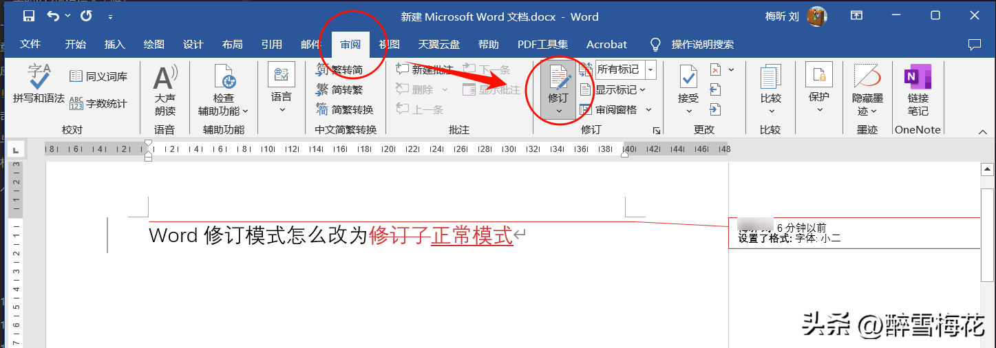 Word文档是修订模式,无法编辑怎么办(图2)