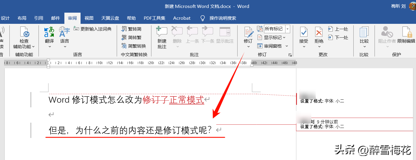 Word文档是修订模式,无法编辑怎么办(图3)