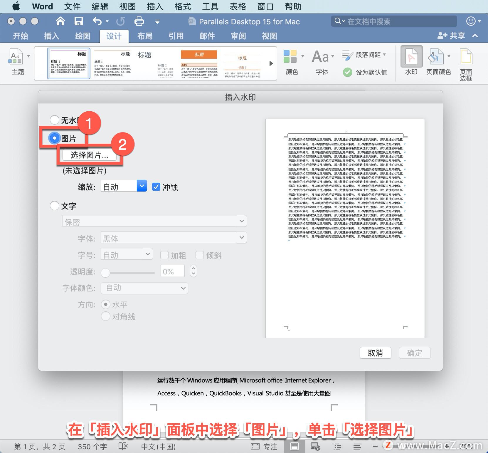 Microsoft Word 教程,如何在 Word 中插入水印?(图2)