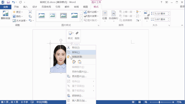 制作红、蓝底色的证件照,学会Word三步搞定,告别PS软件(图4)