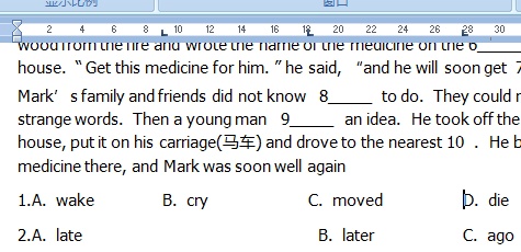 word排版中如何使英语选择项对齐(图4) word排版中如何使英语选择项对齐