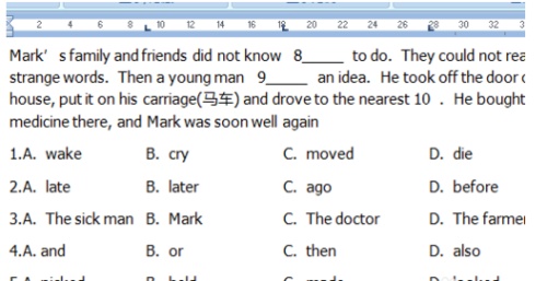 word排版中如何使英语选择项对齐(图5) word排版中如何使英语选择项对齐
