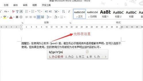 word2013如何使用插入和改写模式