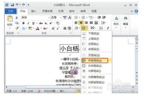 如何在Word2010中为文字添加边框?(图3) 如何在Word2010中为文字添加边框?