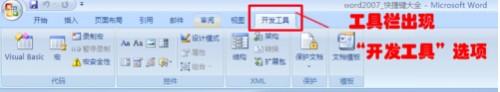 word07开发工具怎么调出来(图4) word07开发工具怎么调出来