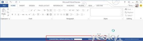 Word2013客户预览版 阅读.修改PDF文件更方便