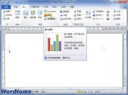 在Word2010文档中创建图表(图1) 在Word2010文档中创建图表