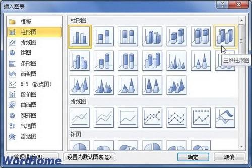 在Word2010文档中创建图表(图2) 在Word2010文档中创建图表