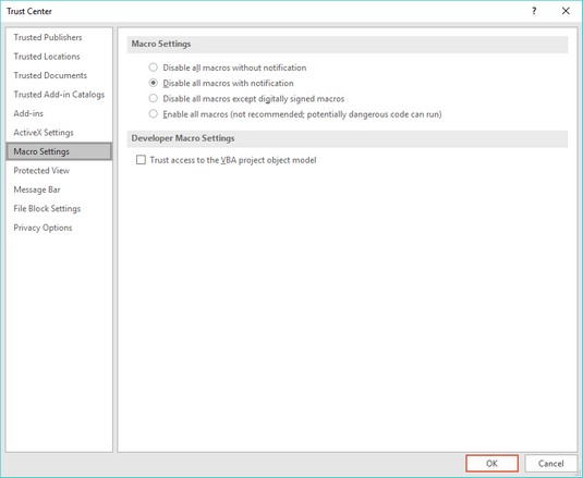 Office 2019信任中心