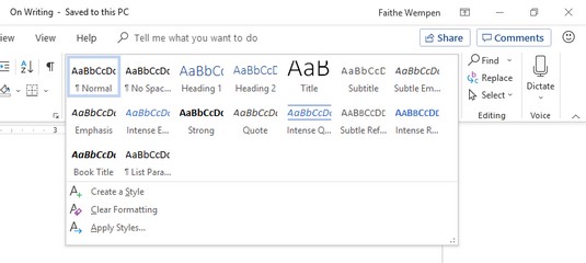 Word 2019完整样式库