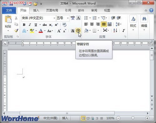  Word2010带圈字符