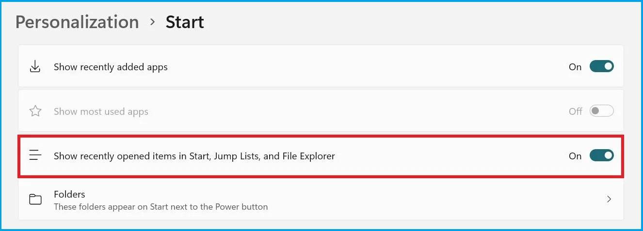 Windows11怎么删除开始菜单中的推荐文件部分?(图4) Windows11怎么删除开始菜单中的推荐文